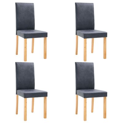 vidaXL Ruokapöydän tuolit 4 kpl harmaa keinomokkanahka