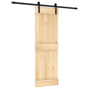 vidaXL Liukuovi Luonnollinen ja musta 70 x 210 cm Massiivinen m&auml;nty