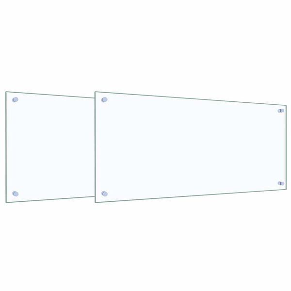 vidaXL Keittiön suojapaneeli 2 pcs Läpinäkyvä 90 x 40 cm