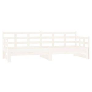 vidaXL Sohvas&auml;nky ulosvedett&auml;v&auml; valkoinen t&auml;ysi m&auml;nty 2x (80x200) cm