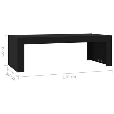vidaXL Sohvapöytä musta 110x50x35 cm lastulevy
