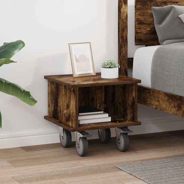 vidaXL TV-teline Savup&auml;hkin&auml; 37 x 35 x 35 cm Tekninen puu