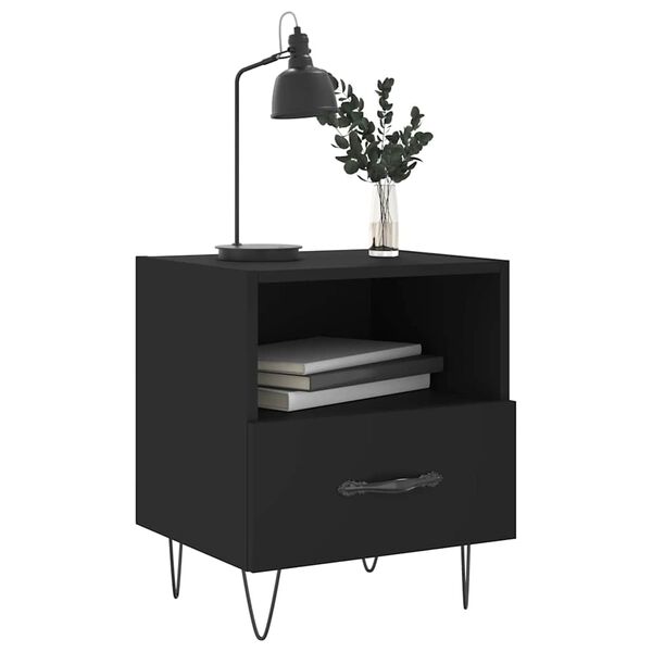 vidaXL Y&ouml;p&ouml;yd&auml;t 2 kpl musta 40x35x47,5 cm tekninen puu