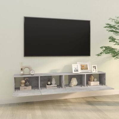 vidaXL TV-seinäkaapit 2 kpl betoninharmaa 100x30x30 cm tekninen puu