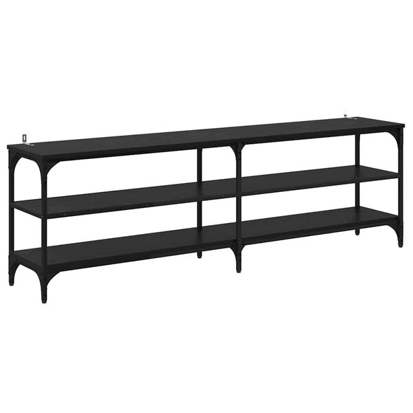 vidaXL TV-kaappi Musta tammi. 160 x 30 x 50 cm