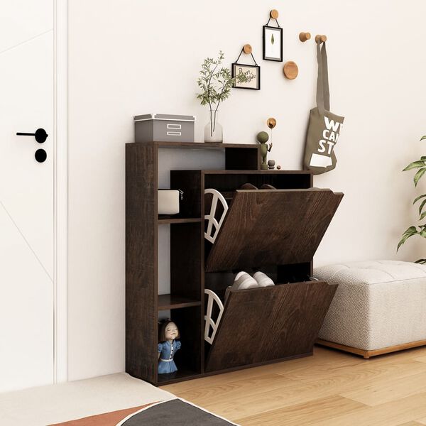 vidaXL Kenk&auml;kaappi savutammi 79,5x24x90,5 cm lastulevy