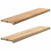 vidaXL ikkunalaudat 2 kpl K&auml;sittelem&auml;t&ouml;n 120x25x2 cm massiivipuutammea