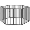 vidaXL Koiraportti 6 kpl Musta 80 x 80 cm Galvanoitu ter&auml;s