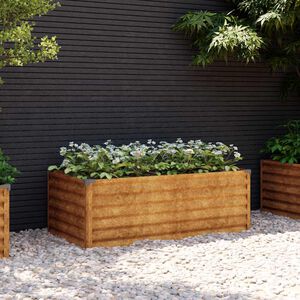vidaXL Korotettu puutarhalaatikko 100x50x36 cm Corten-ter&auml;s