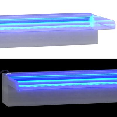 vidaXL Vesiputous RGB LED-valoilla ruostumaton teräs 45 cm