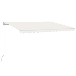 vidaXL Manuaalisesti sis&auml;&auml;nkelattava markiisi 450x350 cm kerma
