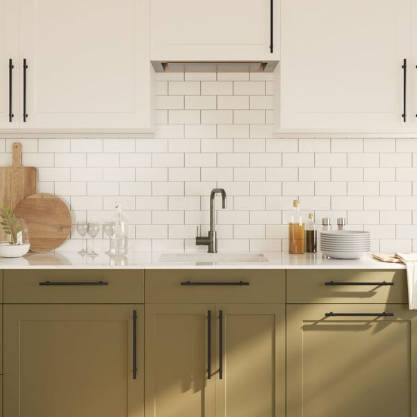 vidaXL Kaapin kahvat 10 kpl musta 224 mm ruostumaton teräs