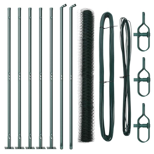 vidaXL Aitalatu Vihreä 10 x 1,6 m (50 mm verkko) Terästä ja PVC:tä