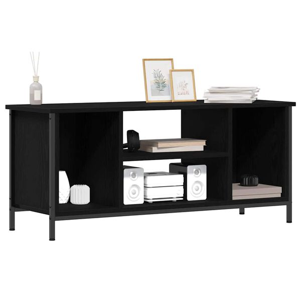vidaXL TV-kaappi Musta tammi. 102 x 35 x 45 cm Tekninen puu