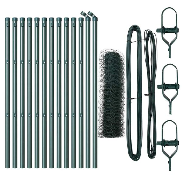 vidaXL Aitalatu Vihre&auml; 25 x 0,4 m (50 mm verkko) Ter&auml;st&auml; ja PVC:t&auml;