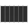 vidaXL 6-paneelinen Tilanjakaja musta 300x200 cm kangas