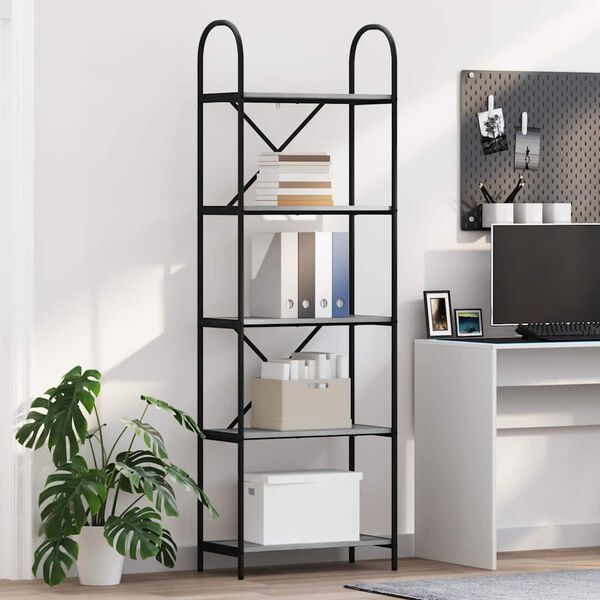 vidaXL Kirjahylly Harmaa Sonoma 60 x 30 x 183 cm Tekninen puu