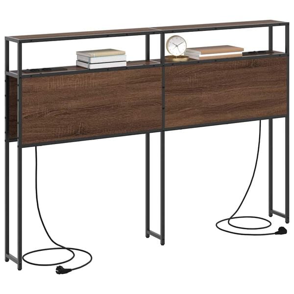 vidaXL S&auml;ilytysp&auml;&auml;ty hyllyll&auml; Ruskea tammi 140 cm Tekninen puu