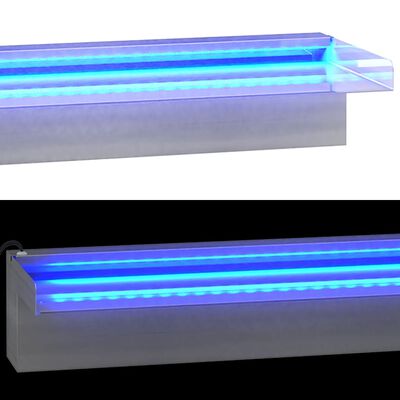 vidaXL Vesiputous RGB LED-valoilla ruostumaton teräs 60 cm