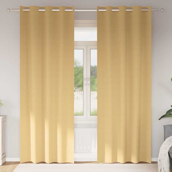 vidaXL Pimentävä verho renkailla 2 pcs Beige 260 x 140 cm Polyesteri
