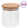 vidaXL Lasiset s&auml;ilytyspurkit bambukansilla 10 kpl 600 ml