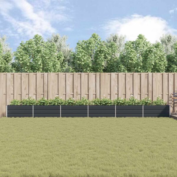 vidaXL Kukkalaatikko Antrasiitti 195 x 100 x 45 cm Galvanoitu ter&auml;s