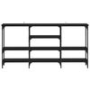 vidaXL Konsolip&ouml;yt&auml; hyllyll&auml; Musta tammi 160 x 29 x 80 cm Tekninen puu