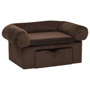 vidaXL Koiran sohva vetolaatikolla ruskea 75x50x38 cm plyysi