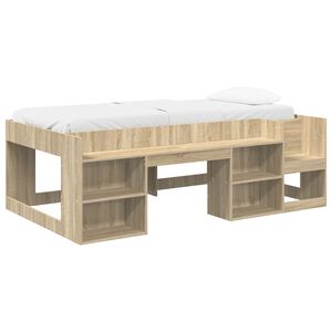 vidaXL Lasten s&auml;nkykehyksess&auml; varastotilaa Sonoma-tammi 80 x 200 cm