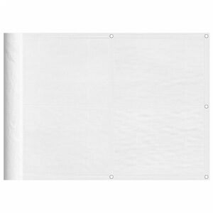 vidaXL Parvekesuoja valkoinen 75x800 cm 100% polyesteri Oxford kangas