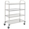 vidaXL 4-tasoinen tarjoiluvaunu 107x55x125 cm ruostumaton ter&auml;s