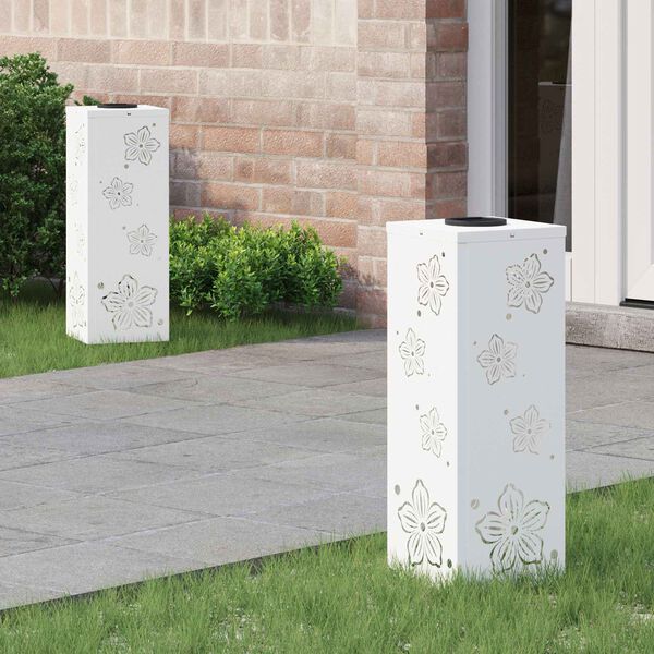 vidaXL Aurinko LED-polkuvalo 2 pcs Valkoinen Kylm&auml;valssattu ter&auml;s