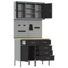 vidaXL Ty&ouml;p&ouml;yt&auml;kaappisarja laatikon kanssa hyllyll&auml; 5 pcs Musta