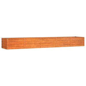 vidaXL Korotettu kukkalaatikko ruoste 400x80x45 cm Corten ter&auml;s