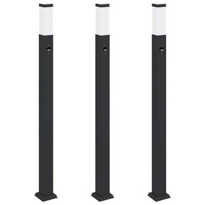 vidaXL Pollarivalot sensorilla 3 kpl 110 cm musta IP44