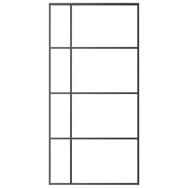 vidaXL Liukuovi ESG-lasi ja alumiini 102,5x205 cm musta