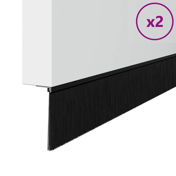 vidaXL Itsekiinnittyv&auml;t oven harjatiivisteet 2 pcs Musta 100 cm