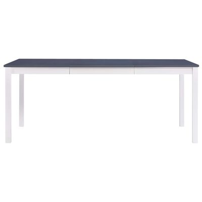 vidaXL Ruokapöytä valkoinen ja harmaa 180x90x73 cm mänty