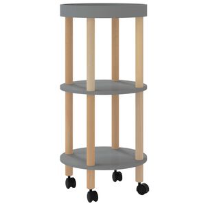 vidaXL 3-tasoinen Vaunu harmaa 38x38x82 cm tekninen puu ja t&auml;ysi m&auml;nty
