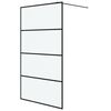 vidaXL Walk-in suihkusein&auml;ke musta 115x195 cm huurrettu ESG-lasi