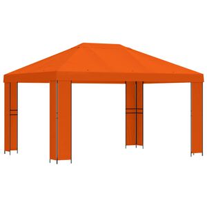 vidaXL Huvimaja 4 &times; 3 m Oranssi Polyesteri ja ter&auml;s 190 gsm