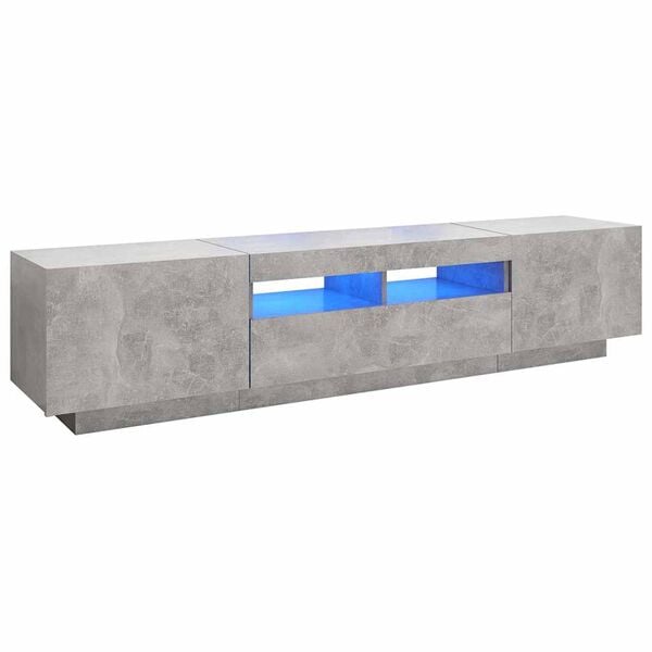 vidaXL TV-taso LED-valoilla betoninharmaa 180x35x40 cm