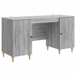 vidaXL P&ouml;yt&auml; hyllyll&auml; Harmaa sonoma 142,5 x 50 x 75 cm Tekninen puu