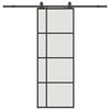 vidaXL Liukuovi asennustarvikkeilla musta 76x205 cm ESG lasi
