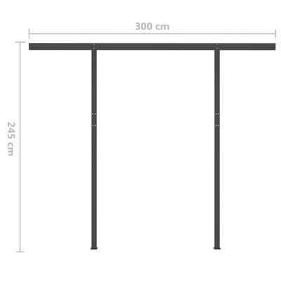 vidaXL Sisäänkelattava markiisi tolpilla 3,5x2,5 m antrasiitti