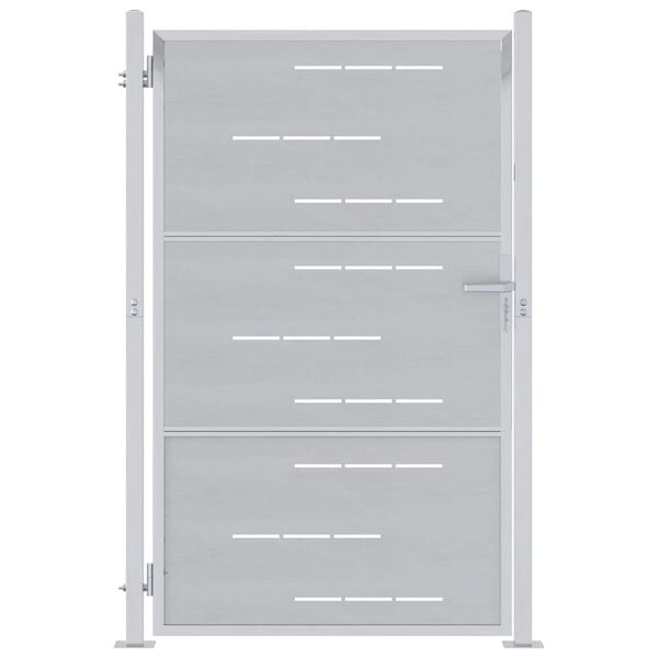 vidaXL Puutarhaportti lukkoon Hopea 100 x 150 cm Ruostumaton teräs