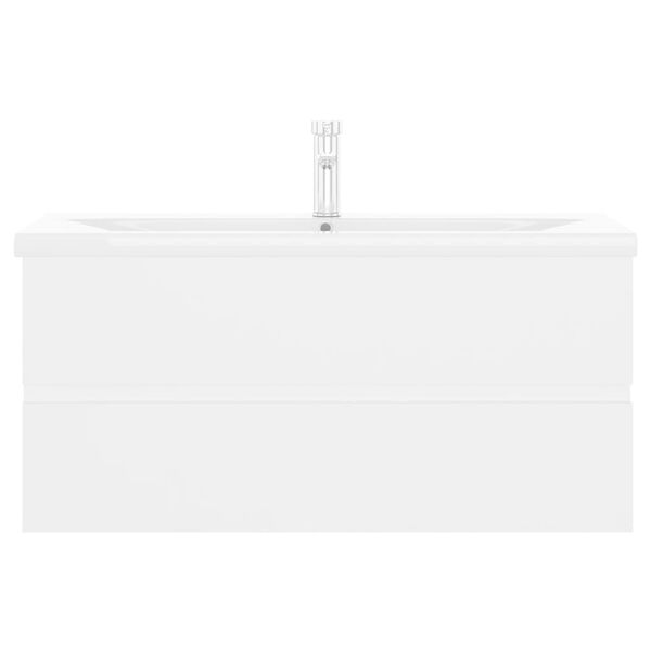 vidaXL Allaskaappi sis&auml;&auml;nrakennetulla altaalla valkoinen lastulevy