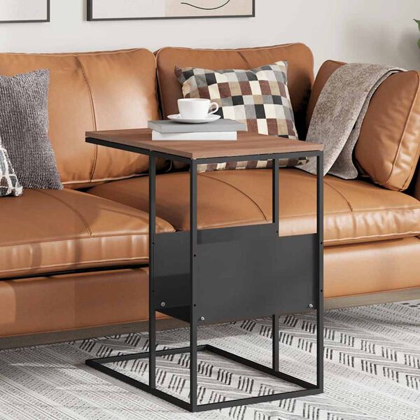 vidaXL Sivup&ouml;yt&auml; musta 55x36x59,5 cm tekninen puu