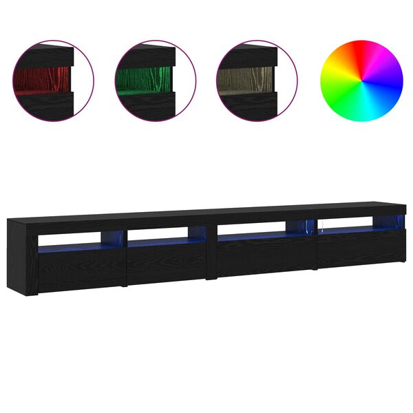 vidaXL TV-tasosetti 3 pcs Musta tammi. 270 x 35 x 40 cm Tekninen puu