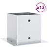 vidaXL Pylv&auml;iden jalustat neli&ouml; 12kpl hopea 141x141mm galvanoitu ter&auml;s